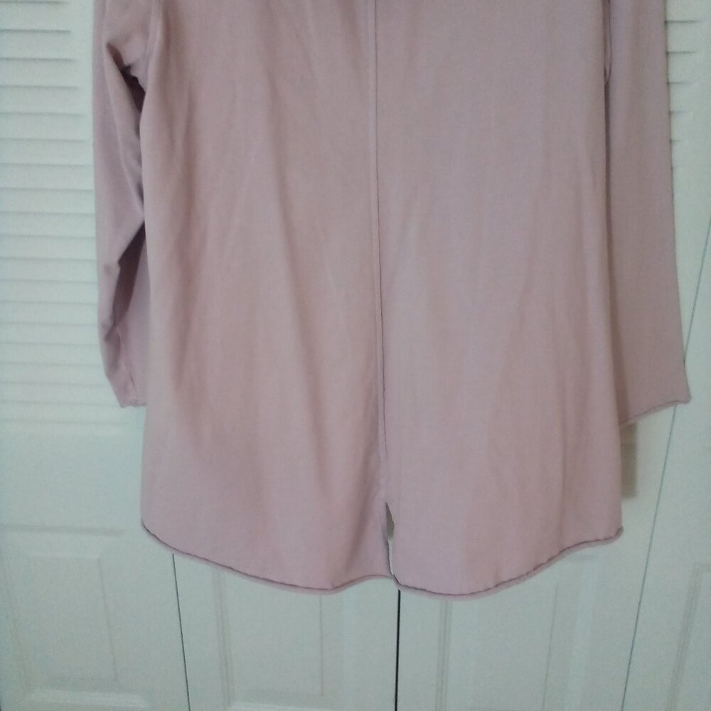 KLEEN M 100% COTTON LIGHT HOODIE HI LO KANGAROO POCKET RAW ROLLED EDGES LAVENDER - Picture 2 of 11